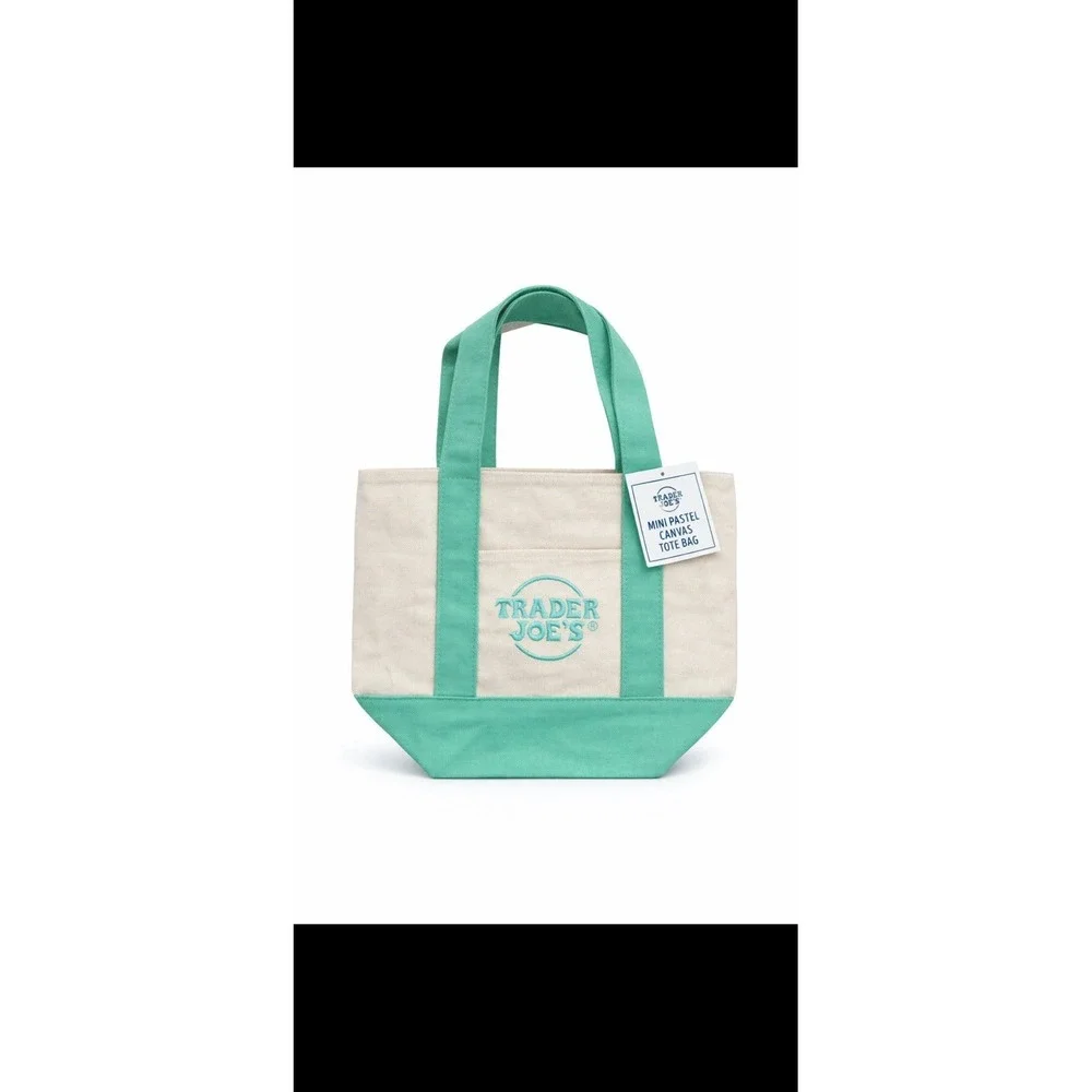 USA Exclusive Trader Joe's Mini Pastel Tote Set 🇺🇸 Ships Worldwide • Rare